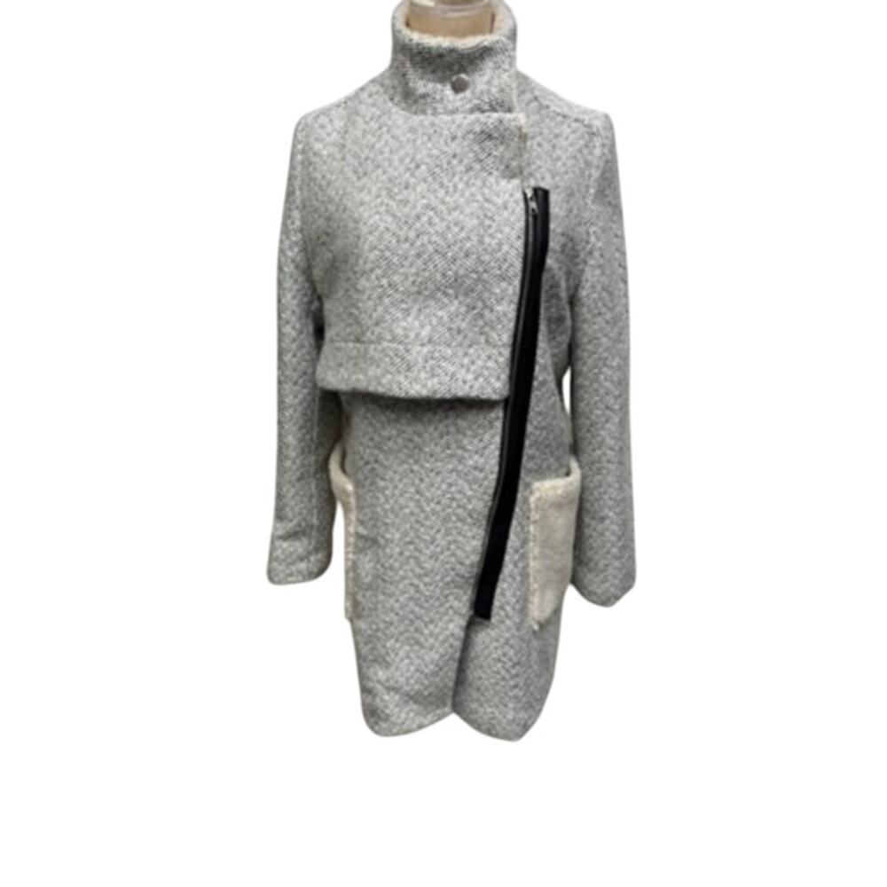 "GLAMOROUS" Asymmetrical Zip Wool Blend Winter Dress Coat SZ M Legally Blonde